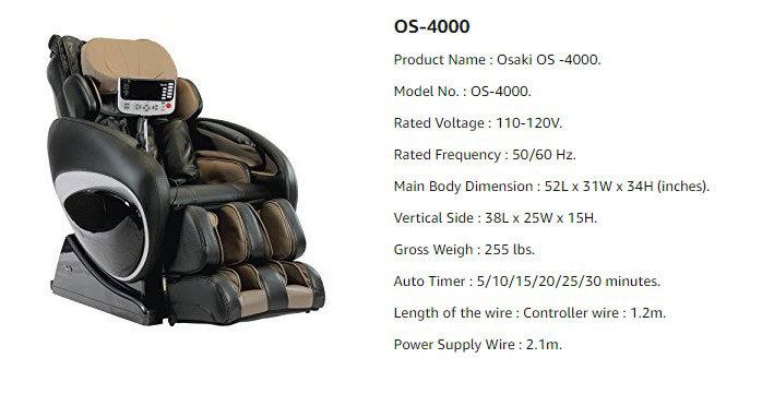 Osaki OS-4000 Massage Chair